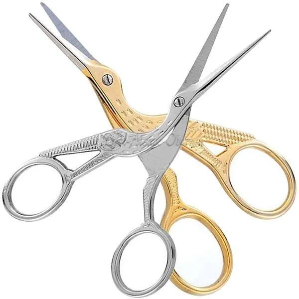 Sewing Scissor Stork Shape Silver