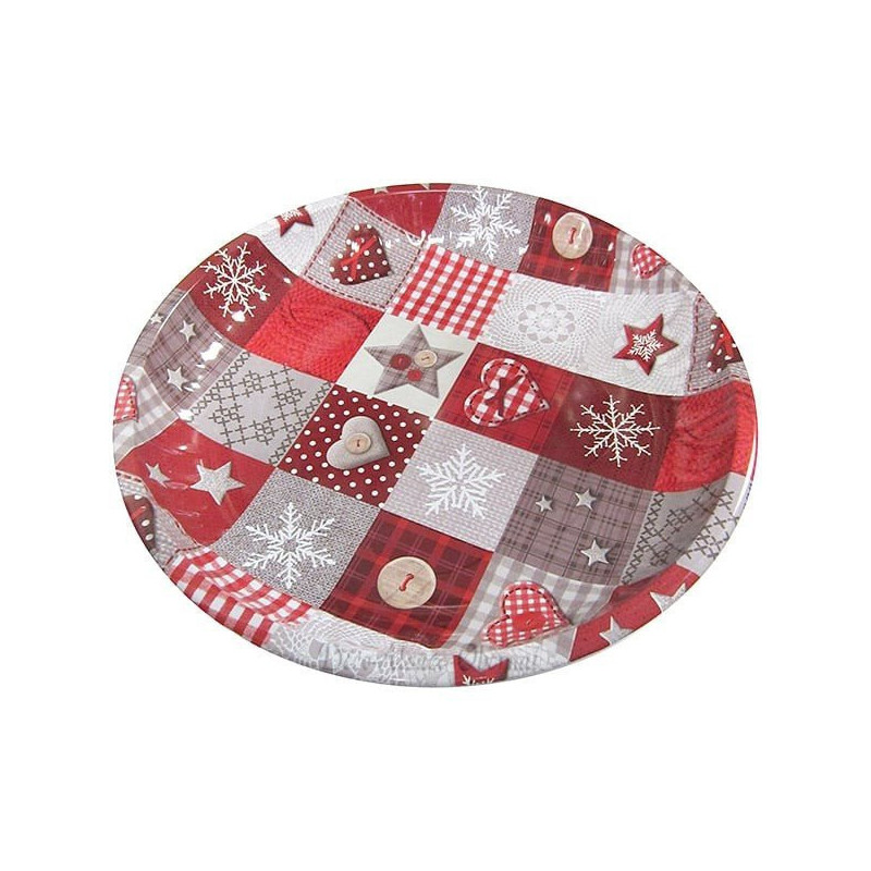 Round Metal Serving Tray Christmas Decor