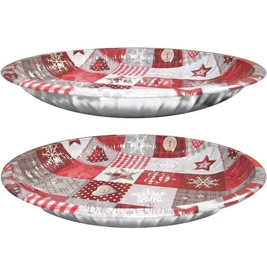 Rundes Tablett Dienstleistung Metallweihnachtsdekor