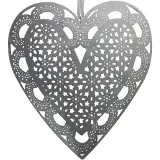 Elsass Grey Metal Heart lasergeschnittene Schnürsenkel mit feinem Effekt