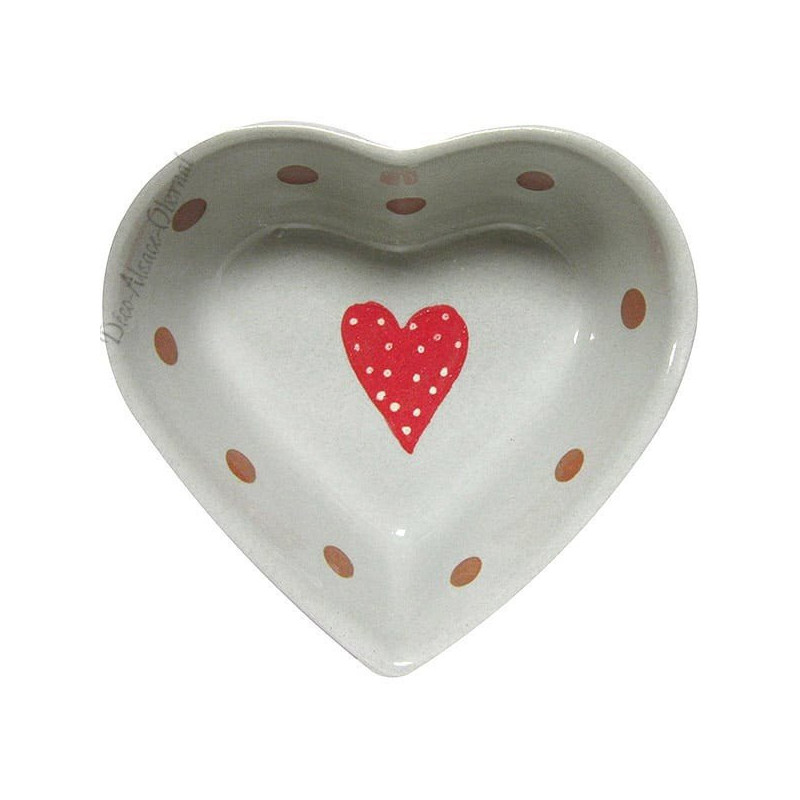 Coupelle Coeur de Soufflenheim Gris Ciel décor Frise Coeur