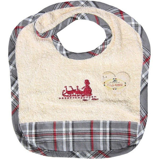 Bavoir bébé Alsacien Hansi Kelsch rayé Gris