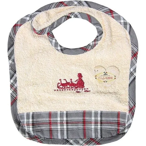 Alsatian baby bib Hansi Kelsch gray striped
