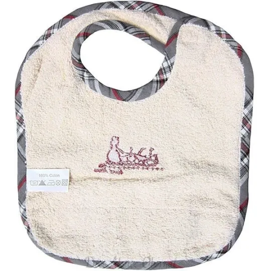 Alsatian baby bib Hansi Kelsch gray striped