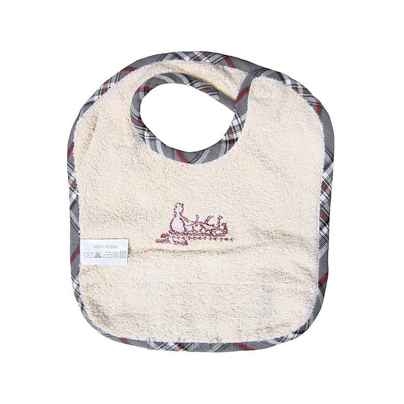 Alsatian baby bib Hansi Kelsch gray striped