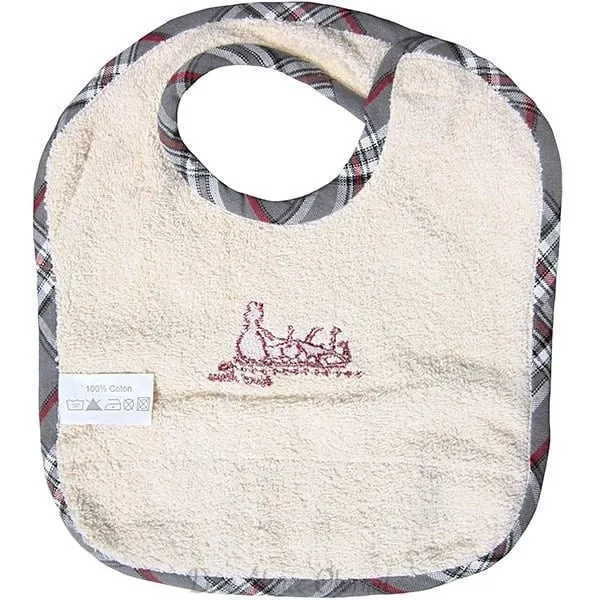 Alsatian baby bib Hansi Kelsch gray striped