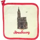 Lot de Gant et Manique de Cuisine jaune décor Cathédrale de Strasbourg