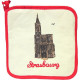 Set of yellow kitchen glove and pot holder, Strasbourg Cathedral decor