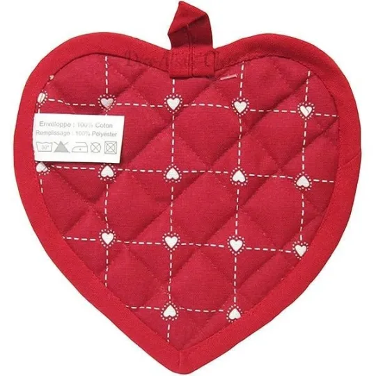 Keukenhandschoen Hart geborduurd Bloemen en Hart