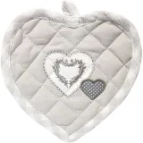 Potholder Küche Herz-graue und weiße Streifen Keslch