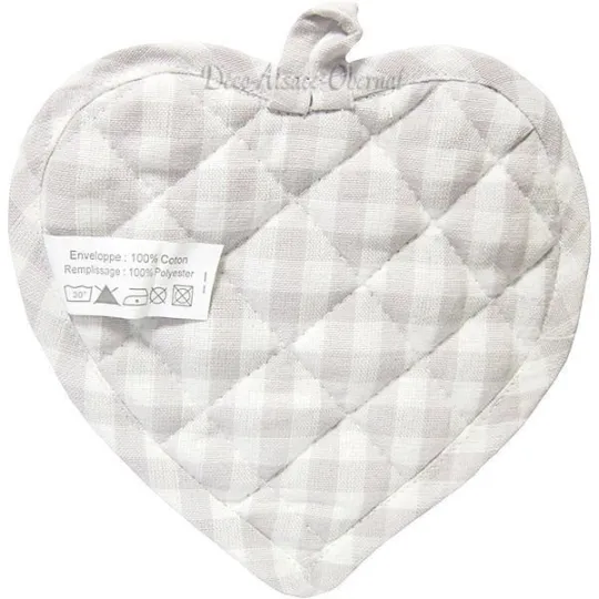 Keukenhandschoen Hart Grijs en Strepen Wit Keslch