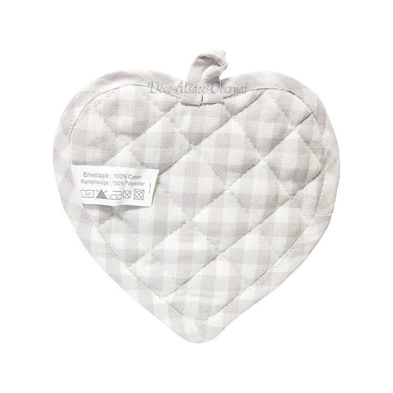 Potholder Küche Herz-graue und weiße Streifen Keslch