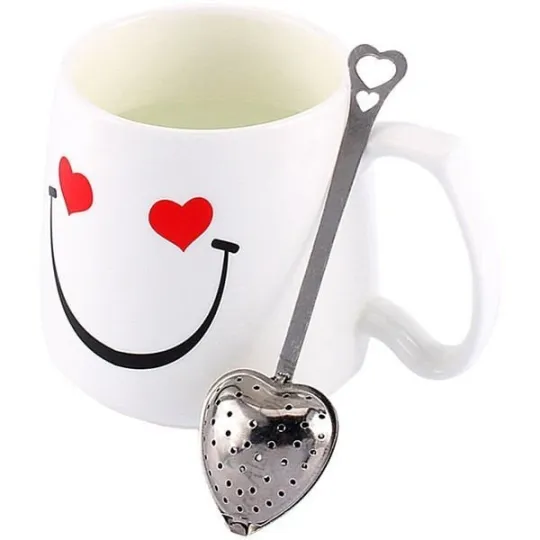 Thee-infuser Bolletje / Thee-infusie in Hartvorm van Roestvrij Staal