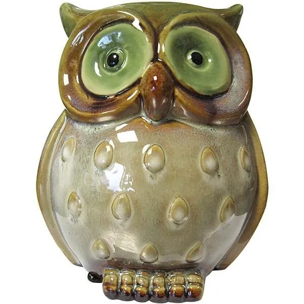 Ceramic Green Owl Money Box