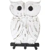 Porte Manteau en Bois Hibou effet blanchi
