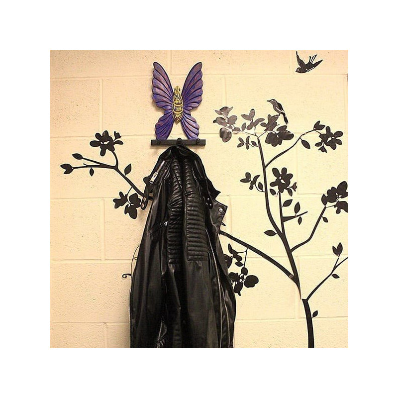 Color Butterfly Wooden Coat Rack