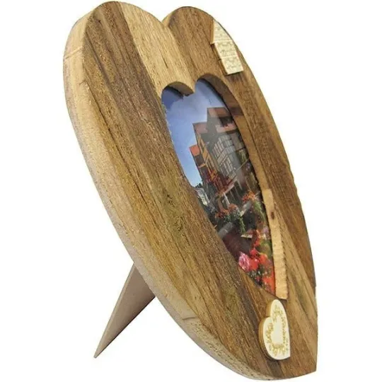Fotolijst 10 x 15 cm Hartvorm in Uitgeholde Hout