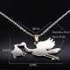 Alsace Stork Necklace and Pendant Jewel in Stainless Steel