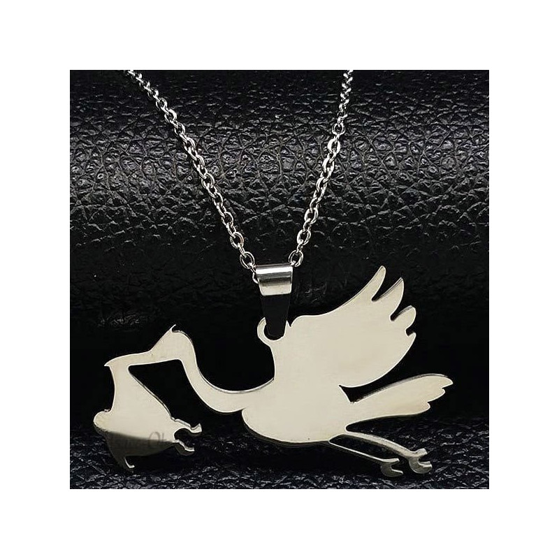 Schmuck Halskette und Anhänger Stork Alsace Edelstahl