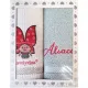 Duo de Torchons de Cuisine Gris brodés Lovely d'Alsace