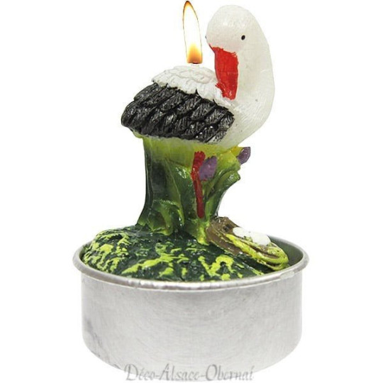 Cigogne d'Alsace en Bougie Chauffe Plat