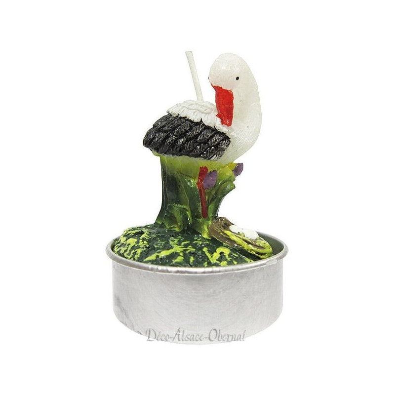 Cigogne d'Alsace en Bougie Chauffe Plat