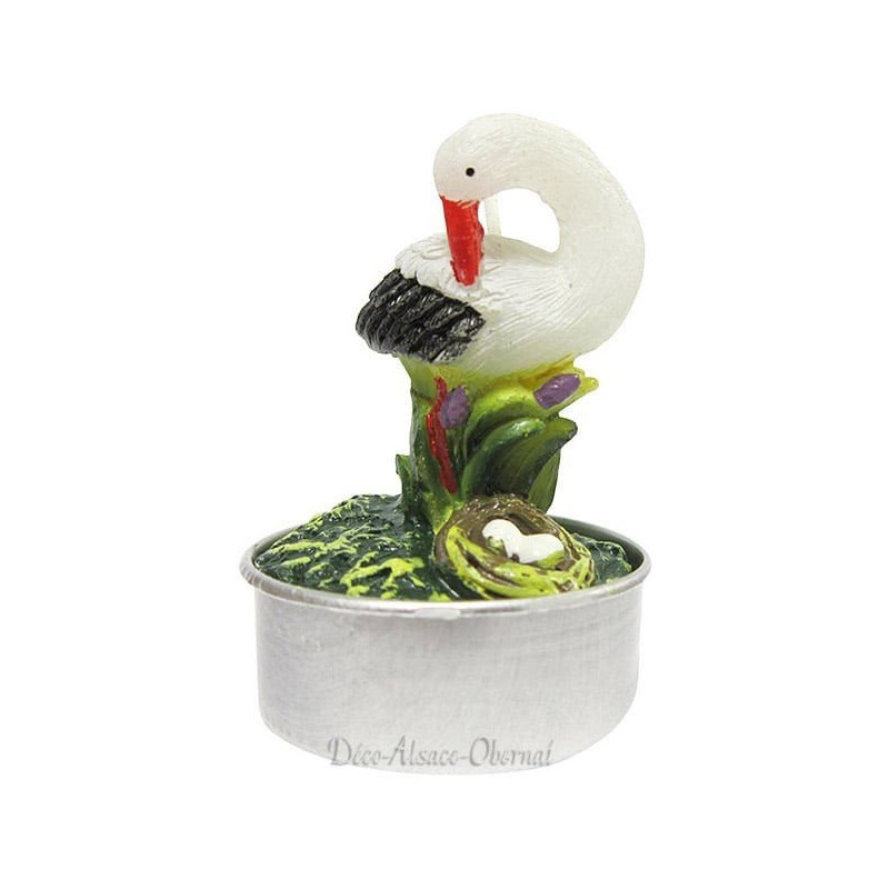 Cigogne d'Alsace en Bougie Chauffe Plat