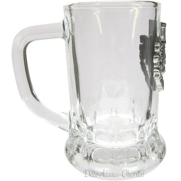 Chopette à Digestif avec Plaque en Étain Alsace