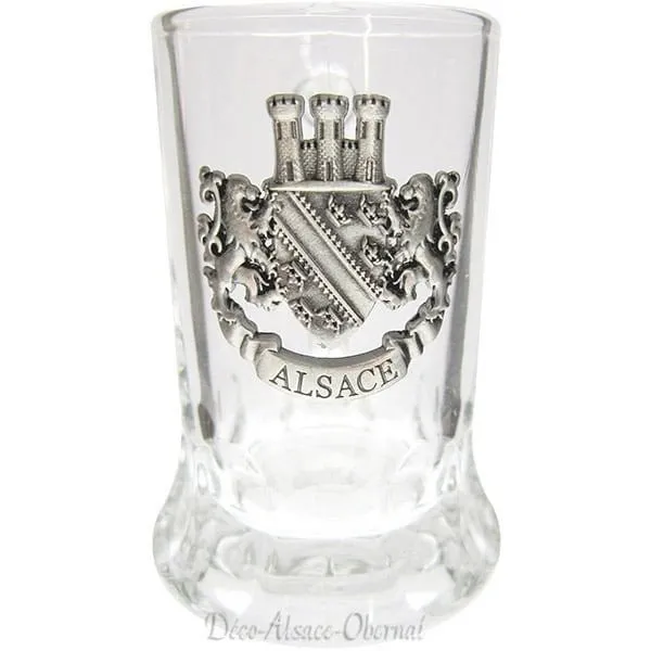 Chopette à Digestif avec Plaque en Étain Alsace