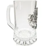 Beer Mug 20 cl with Pewter Plate Alsace