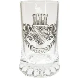 Beer Mug 20 cl with Pewter Plate Alsace