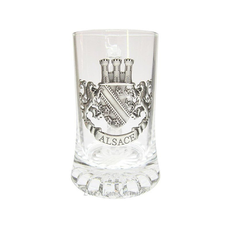 Bierkrug 20 cl mit Platte aus Zinn Elsass