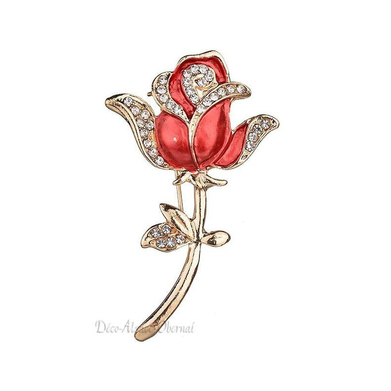 Goldene Brosche geformt Fancy Rosa Set mit Strass