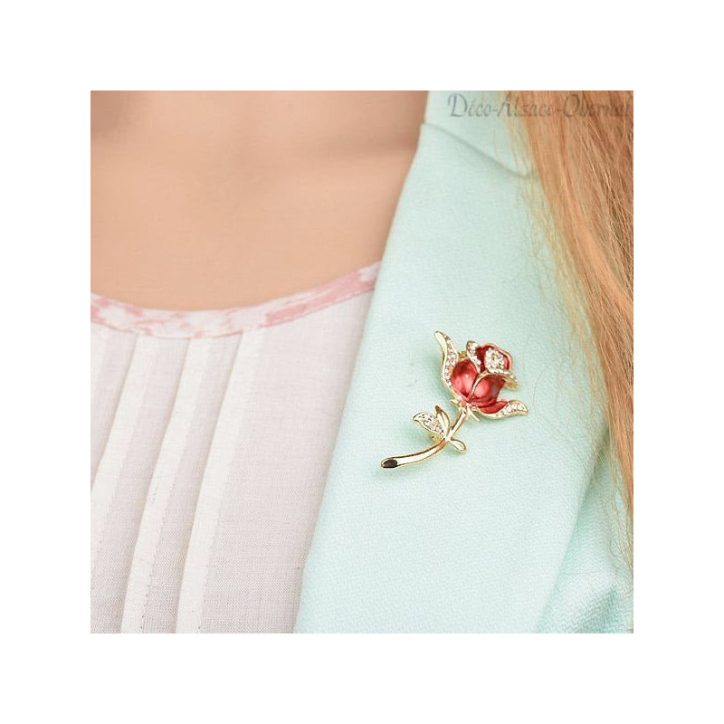 Goldene Brosche geformt Fancy Rosa Set mit Strass