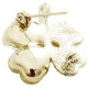 Goldene Brosche Clover Fancy 4 gekräuselte Blätter Strass