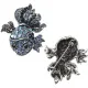Broche Fantaisie argentée forme Poisson Bleu sertie de Strass