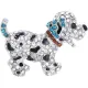 Broche Fantaisie argentée forme Chien sertie de Strass