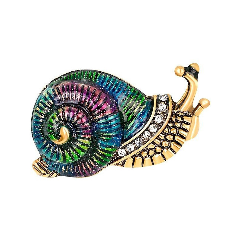 Fancy goldene Brosche förmigen Schnecke Set mit Strass