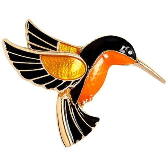 Broche Fantaisie dorée forme Oiseau Colibri