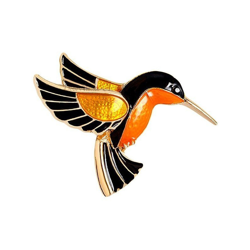 Broche Fantaisie dorée forme Oiseau Colibri