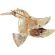 Broche Fantaisie dorée forme Oiseau Colibri