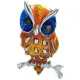 Broche Fantaisie argentée Hibou sertie de Strass