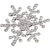 Fancy Silber Brosche Schnee Snowflake Form Set mit Strass