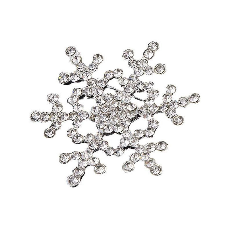Fancy Silber Brosche Schnee Snowflake Form Set mit Strass