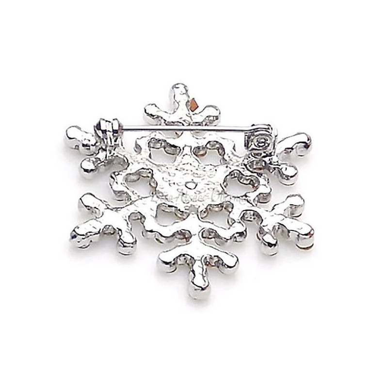 Fancy Silber Brosche Schnee Snowflake Form Set mit Strass