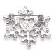 Fancy Silber Brosche Schnee Snowflake Form Set mit Strass