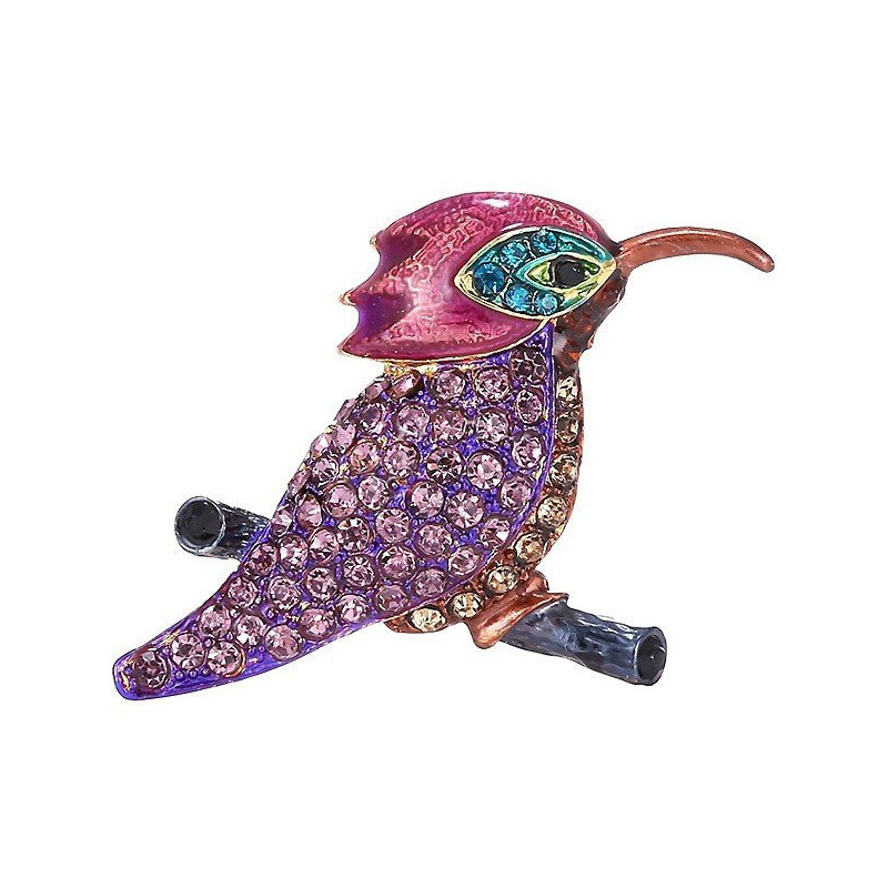 Silber-Brosche geformt Fancy Vogel Strass-Inseln besetzt