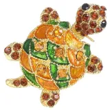 Goldene Brosche geformt Fancy Turtle Mehrfarbensatz mit Strass