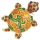 Broche Fantaisie dorée forme Tortue multi couleur sertie de Strass
