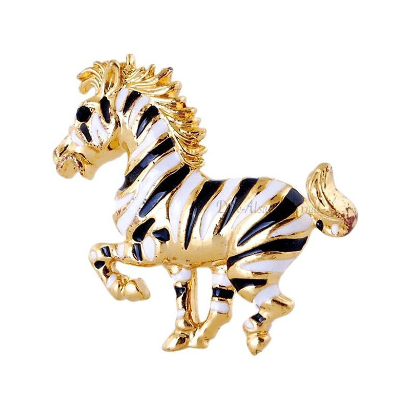 Goldene Brosche geformt Fancy Pferd Black Stripe